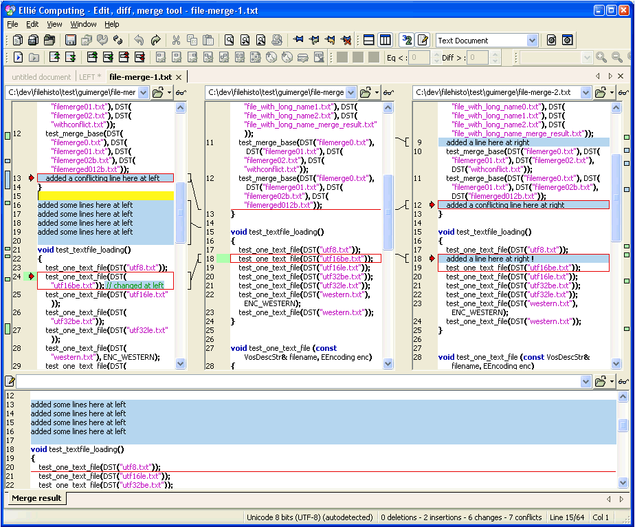 Screenshot of ECMerge Pro (Linux)